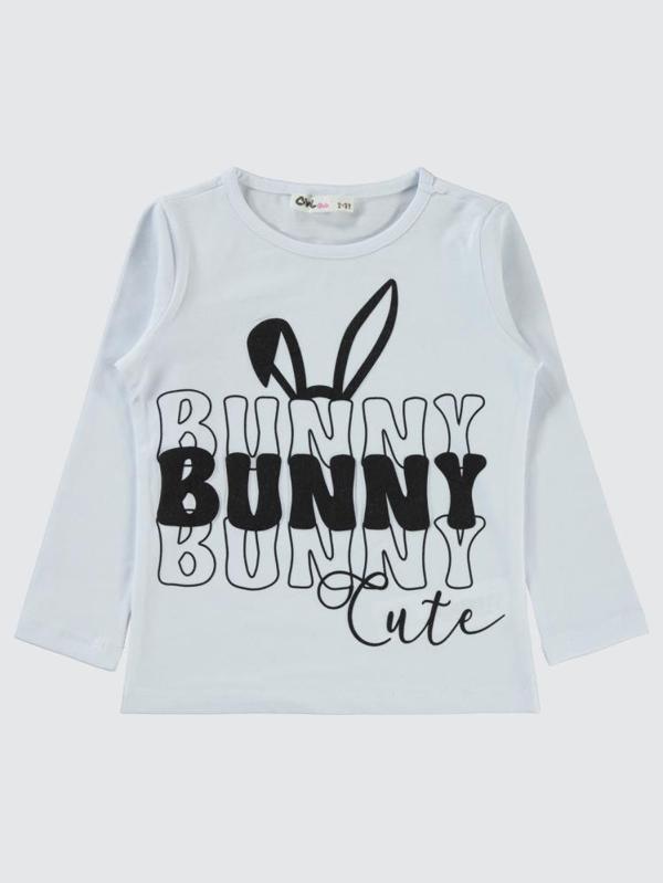 Civil Girls Bunny Baskılı 2-5 Yaş Sweatshirt - Beyaz2-3 Yaş - Image 1
