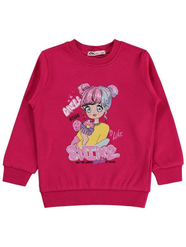 Civil Girls Anime Baskılı 2-5 Yaş Sweatshirt - Fusya5-6 Yaş - Image 1