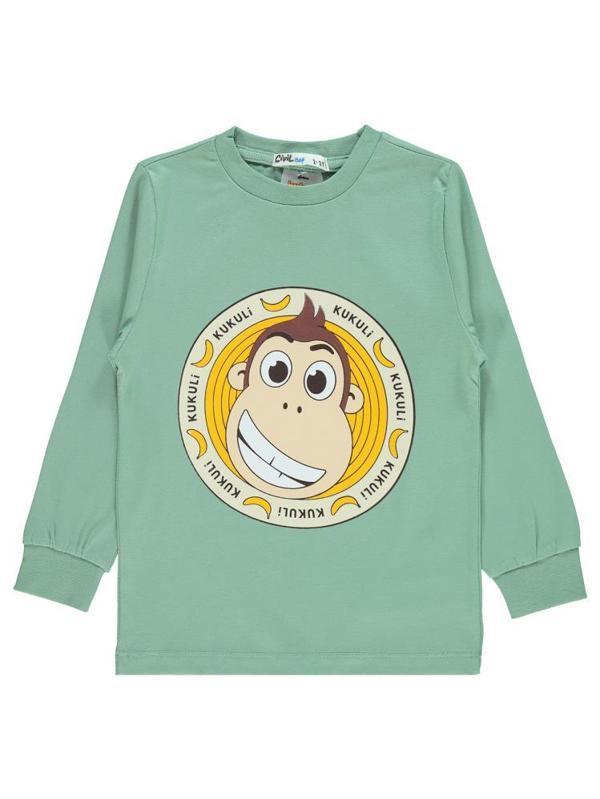 Kukuli Baskılı 2-5 Yaş Pijama Takımı - Haki2-3 Yaş - Image 1