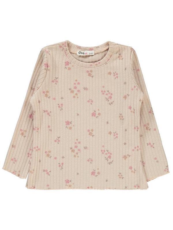 Civil Girls Mini Yapraklı Çiçek Emp. 2-5 Yaş Sweatshirt - Pudra2-3 Yaş - Image 1