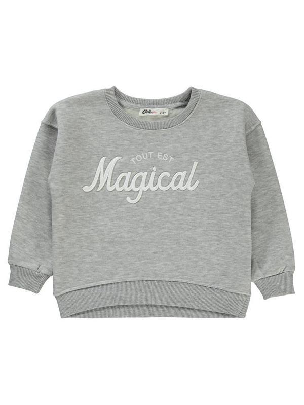 Civil Girls Magical Nakışlı 2-5 Yaş Sweatshirt - Gri2-3 Yaş - Image 1