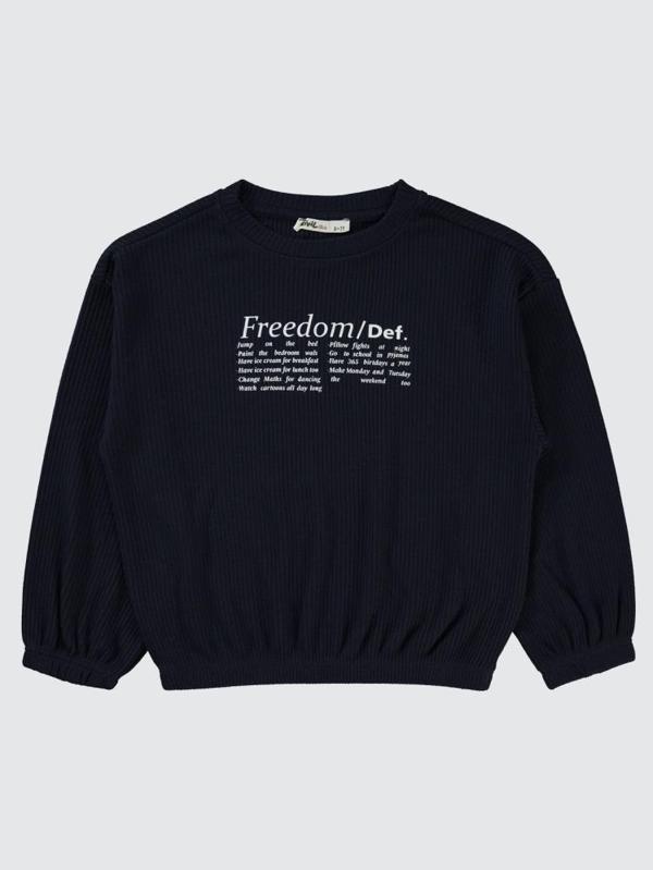 Civil Girls Freedom Blou Baskılı 6-9 Yaş Sweatshirt - Lacivert9-10 Yaş - Image 1
