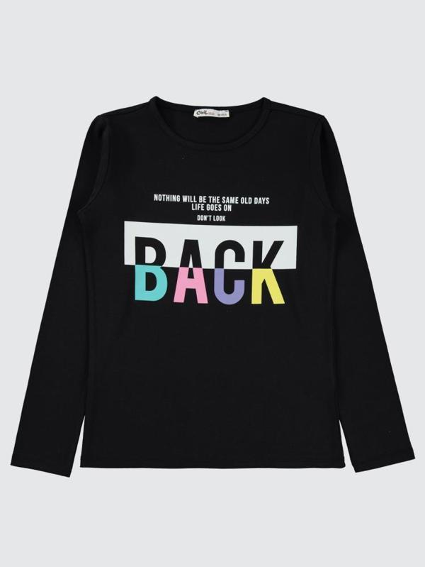 Civil Girls Back Baskılı 10-13 Yaş Sweatshirt - Siyah10-11 Yaş - Image 1