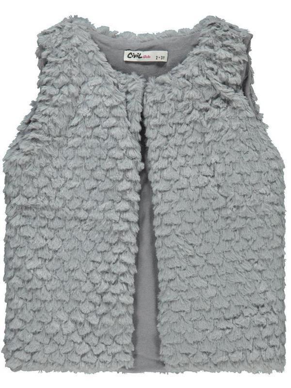 Civil Girls Pelüş 2-5 Yaş Yelek - Gri5-6 Yaş - Image 1