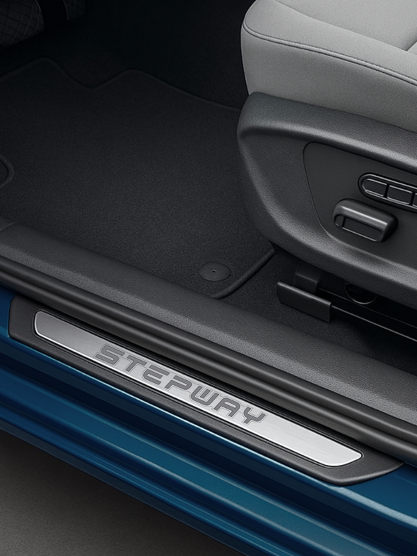 Dacia Sandero Stepway 2012-2019 Krom Kapı Eşiği 4 Parça Paslanmaz Çelik ABS Çerçeve - Image 1