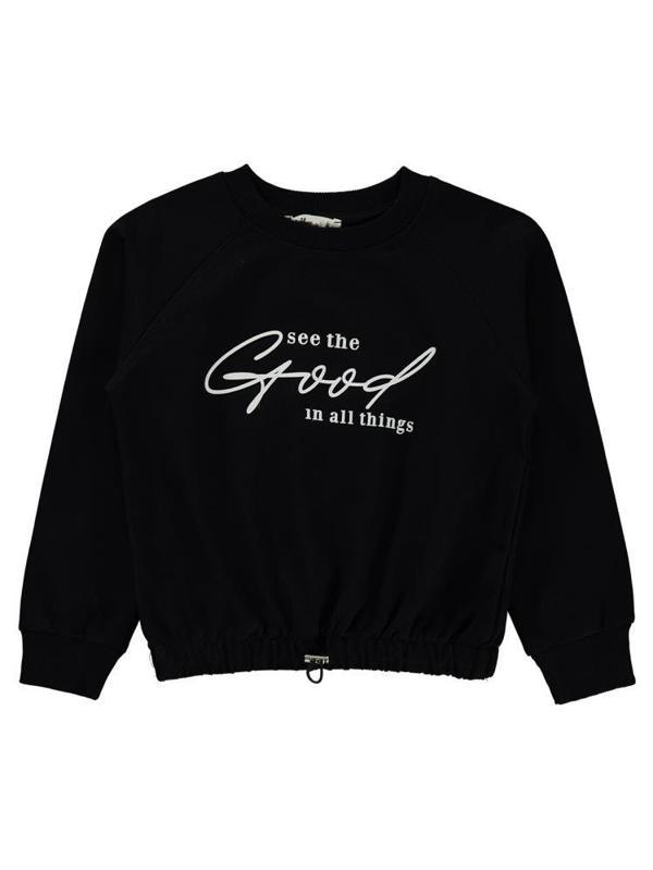 Civil Girls Good Baskılı 10-13 Yaş Sweatshirt - Siyah11-12 Yaş - Image 1
