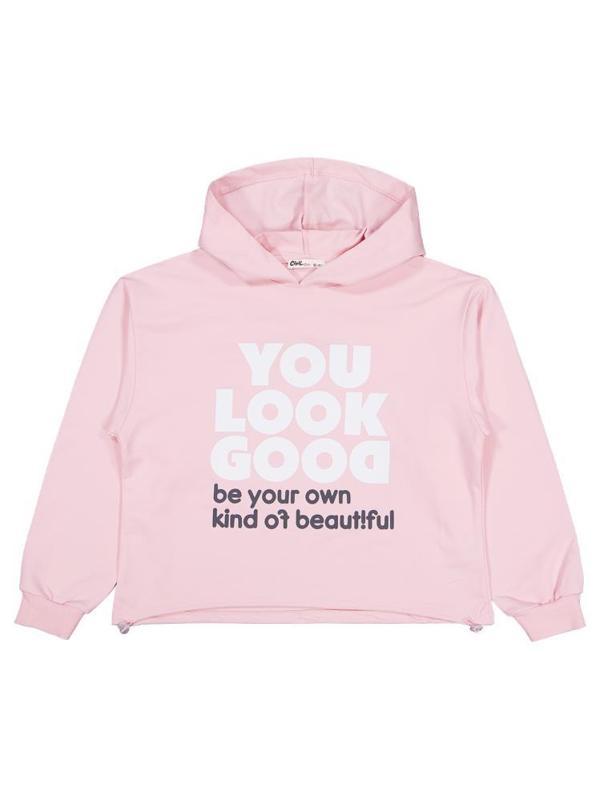 Civil Girls You Look Good Baskılı 10-13 Yaş Sweatshirt - Pudra10-11 Yaş - Image 1