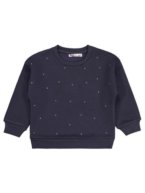 Civil Girls Serpme Taş Baskılı 2-5 Yaş Sweatshirt - Gri3-4 Yaş - Image 1