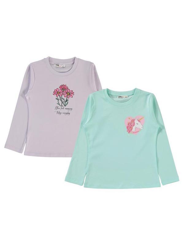 Civil Girls Unicorn Baskılı 2'li 5-13 Yaş Sweatshirt - Standart13-14 Yaş - Image 1