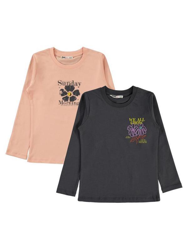 Civil Girls Sunday Baskılı 2'li 5-13 Yaş Sweatshirt - Standart9-10 Yaş - Image 1