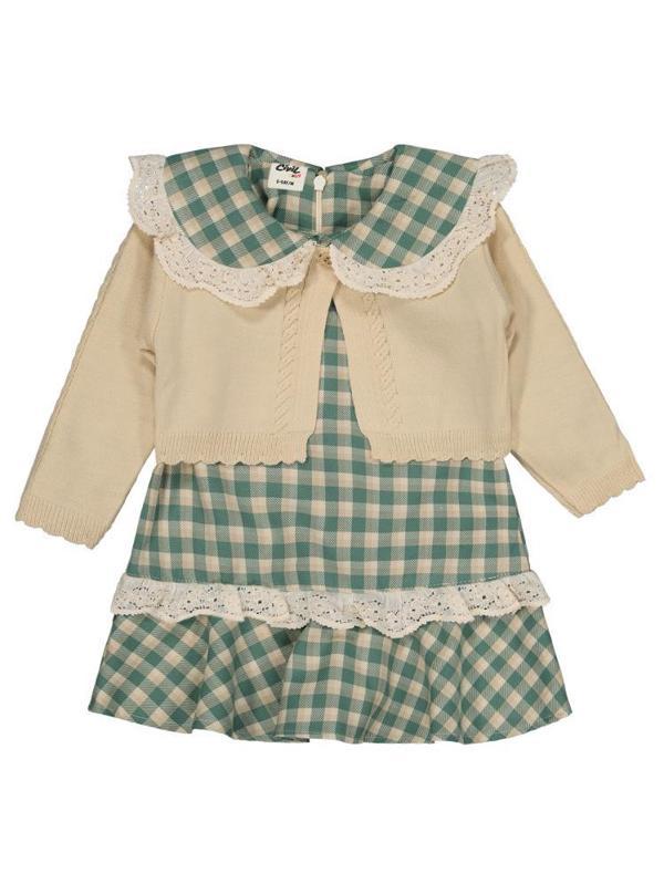 Civil Baby Pitikare Desenli 6-18 Ay Elbise - Yeşil9-12 Ay - Image 1