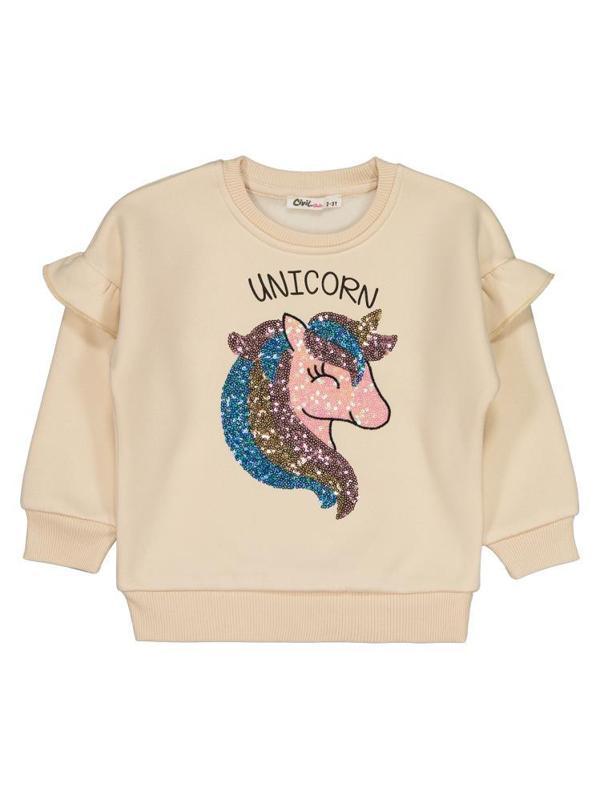 Civil Girls Unicorn Nakışlı 2-5 Yaş Sweatshirt - Fil Dişi4-5 Yaş - Image 1