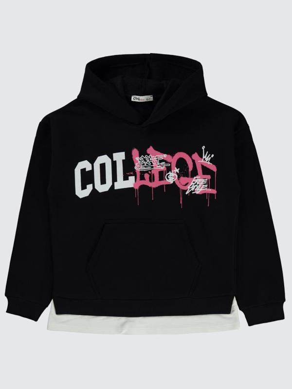 Civil Girls College Baskılı 10-13 Yaş Sweatshirt - Siyah10-11 Yaş - Image 1