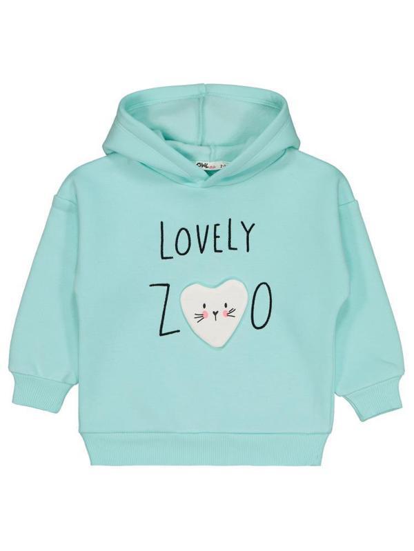 Civil Girls Lovely Baskılı 2-5 Yaş Sweatshirt - Yeşil5-6 Yaş - Image 1