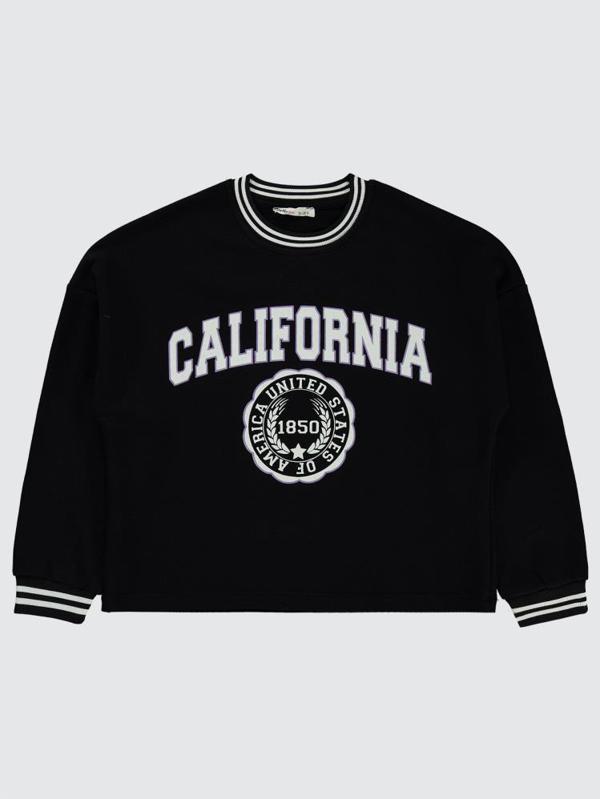 Civil Girls California Baskılı 10-13 Yaş Sweatshirt - Siyah13-14 Yaş - Image 1
