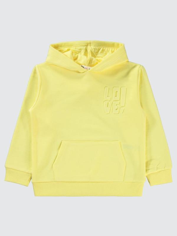 Civil Girls Kanguru Cepli 10-13 Yaş Sweatshirt - Sarı13-14 Yaş - Image 1