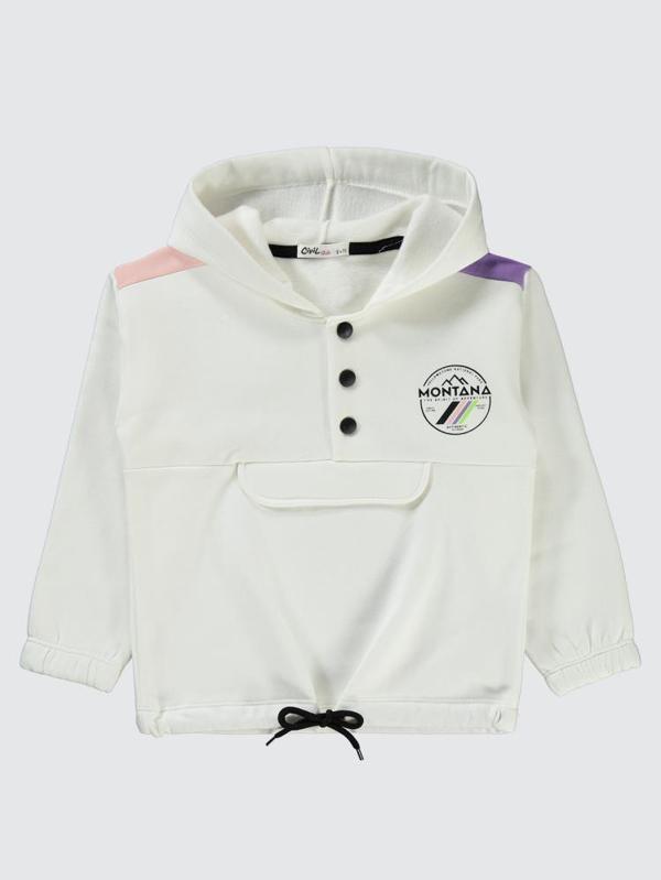 Civil Girls Montana Baskılı 6-9 Yaş Sweatshirt - Ekru7-8 Yaş - Image 1