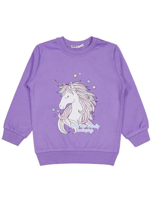 Civil Girls Unicorn Baskılı 2-5 Yaş Sweatshirt - Lila2-3 Yaş - Image 1