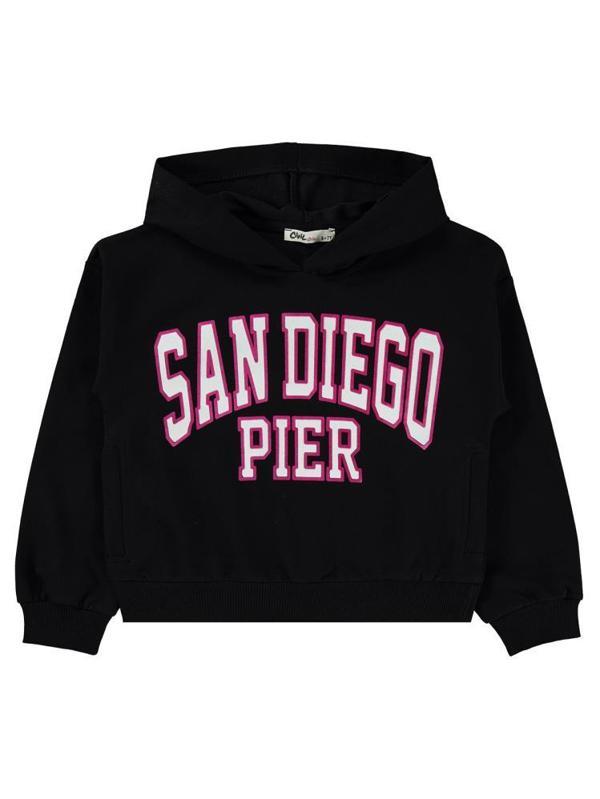 Civil Girls Sandiego Baskılı 10-13 Yaş Sweatshirt - Siyah13-14 Yaş - Image 1