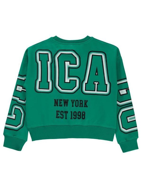 Civil Girls Chicago Baskılı 10-13 Yaş Sweatshirt - Yeşil10-11 Yaş - Image 1