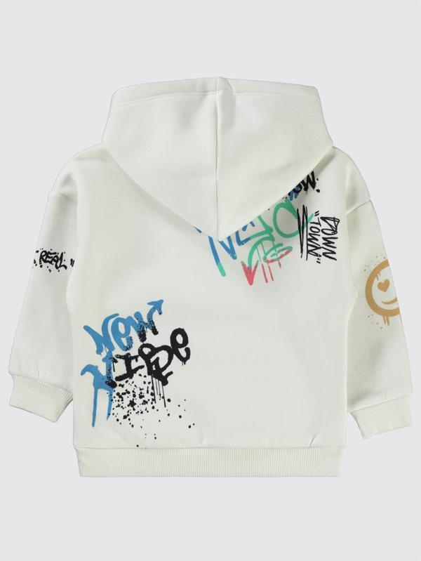 Civil Girls Grafitiy Baskılı 2-5 Yaş Sweatshirt - Ekru2-3 Yaş - Image 1