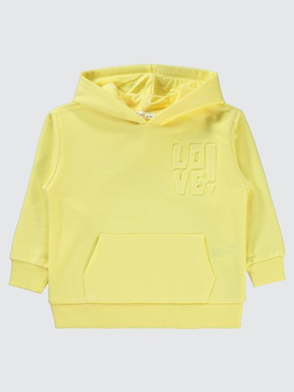 Civil Girls Kanguru Cepli 2-5 Yaş Sweatshirt - Sarı4-5 Yaş - Image 1