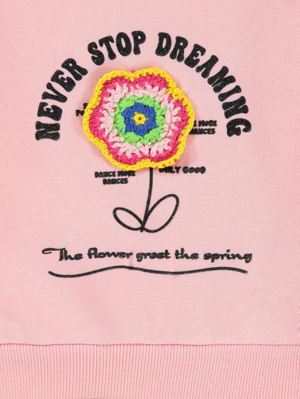 Civil Girls Never Stop Baskılı 2-5 Yaş Sweatshirt - Pembe3-4 Yaş - Image 1