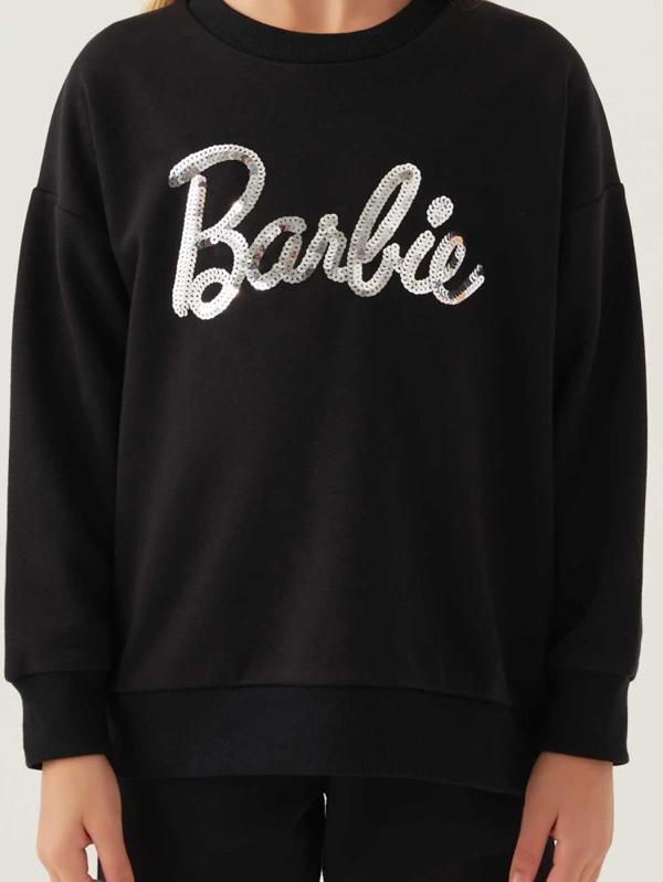 Roly Poly Barbıe Kız Çocuk 3-8 Yaş Sweatshirt - Siyah3-4 Yaş - Image 1