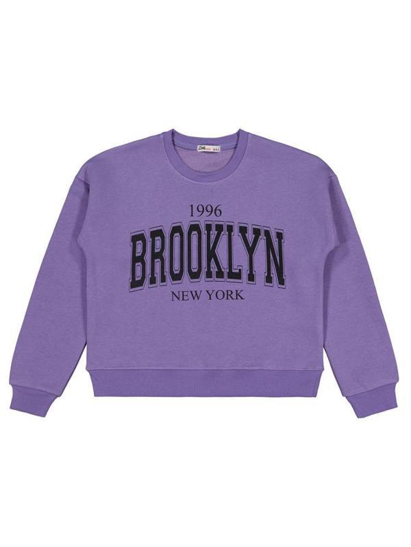 Civil Girls Brooklyn Baskılı 10-13 Yaş Eşofman Takımı - Lila12-13 Yaş - Image 1
