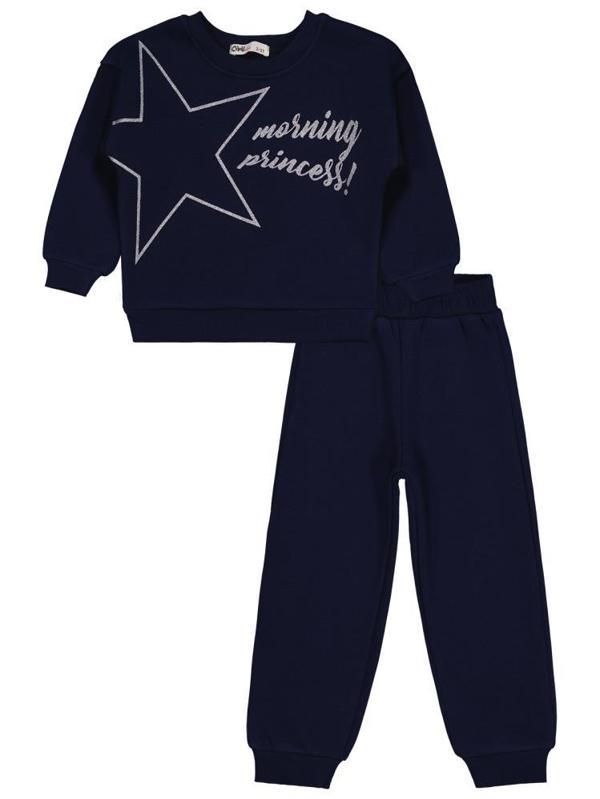 Civil Girls Yıldız Baskılı 2-5 Yaş Eşofman Takımı - Lacivert3-4 Yaş - Image 1