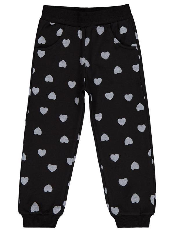 Civil Girls Kalp Baskılı 2-5 Yaş Eşofman Altı - Siyah3-4 Yaş - Image 1