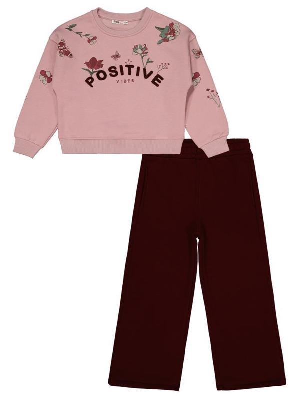 Civil Girls POSITIVE Baskılı 6-9 Yaş Eşofman Takımı - Pembe7-8 Yaş - Image 1