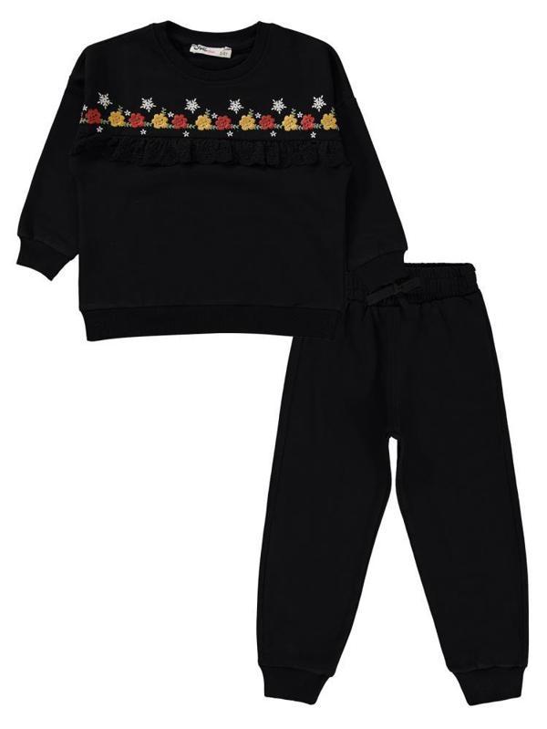 Civil Girls Brodeli 2-5 Yaş Eşofman Takımı - Siyah2-3 Yaş - Image 1