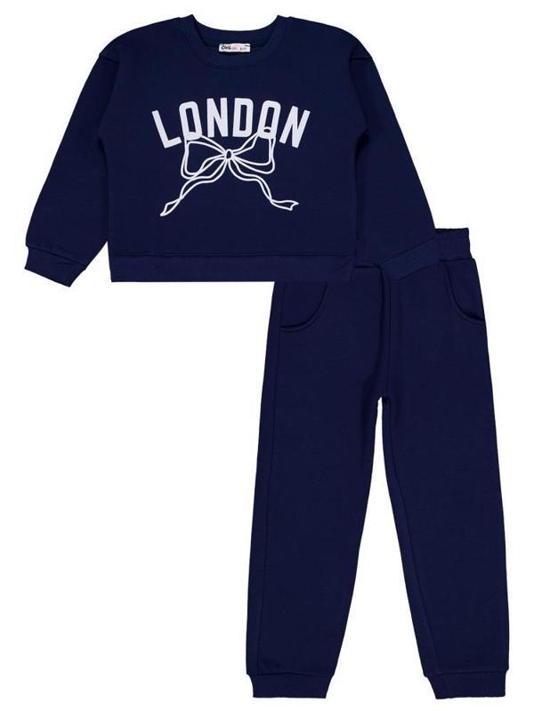 Civil Girls London Baskılı 6-9 Yaş Eşofman Takımı - Lacivert7-8 Yaş - Image 1