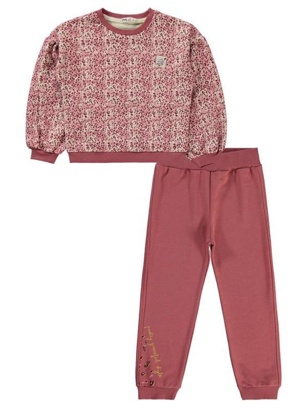 Civil Girls Leopar Desenli  6-9 Yaş Eşofman Takımı - Pudra9-10 Yaş - Image 1