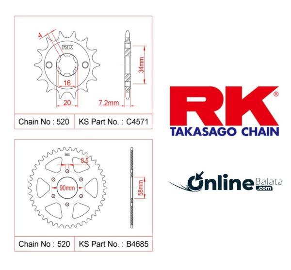 Bajaj Pulsar NS 200 RK Dişli Seti  - Image 1