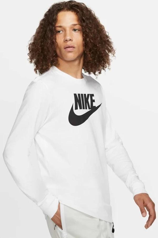 Nike Sportswear Men's Long-Sleeve T-Shirt Erkek Sweatshirt Beyaz - Image 1