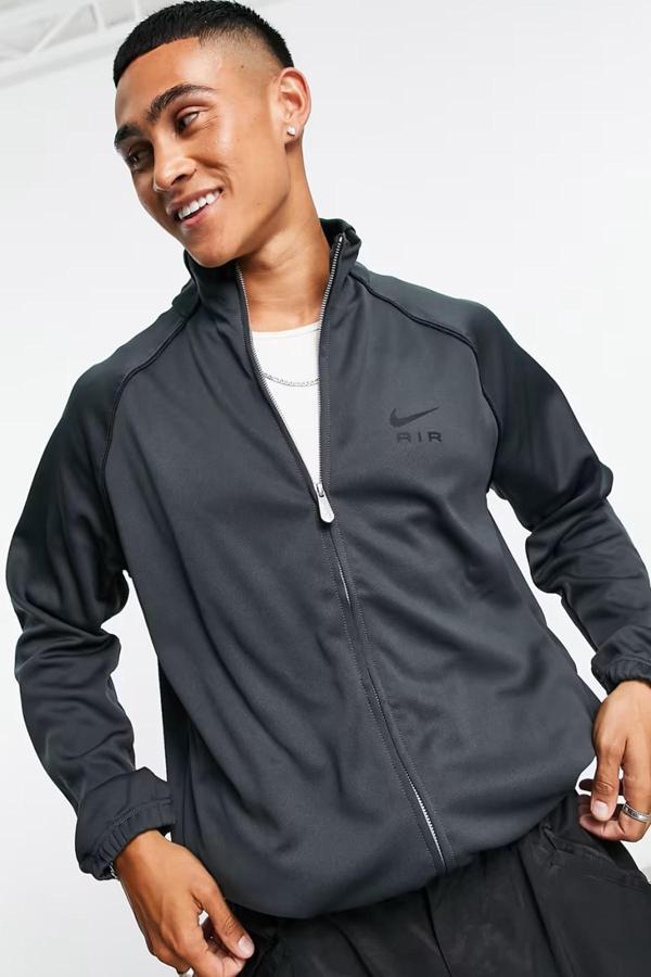 Nike Sportswear Air Polyknit Zip-Up Jacket Erkek Spor Ceket Antrasit - Image 1