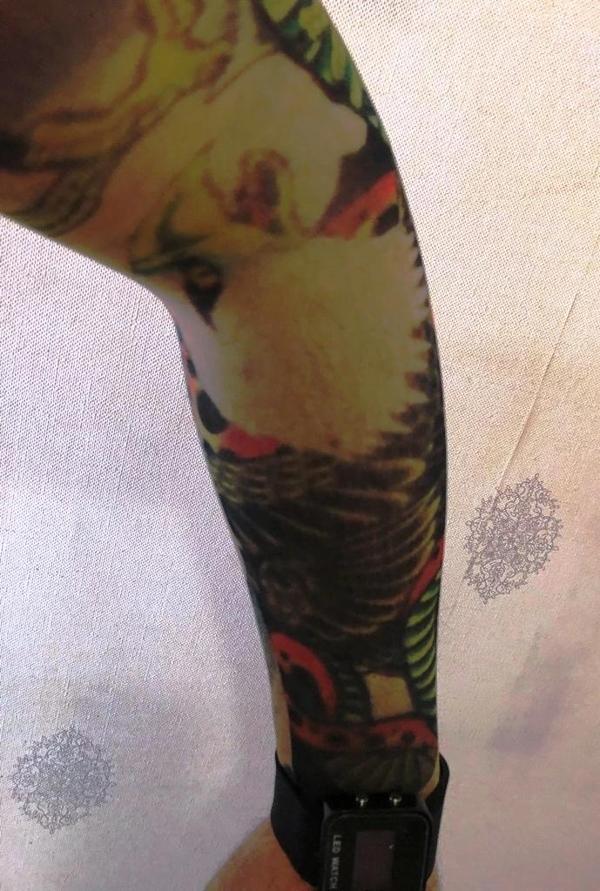 Çift Kol Giyilebilir Dövme Kartallı Desenler Tattoo Sleeve - Image 1