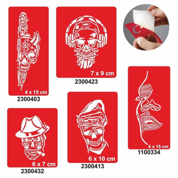 Korkusuz kuru kafa Modeller Dövme Şablonu Kına Deseni - Image 1
