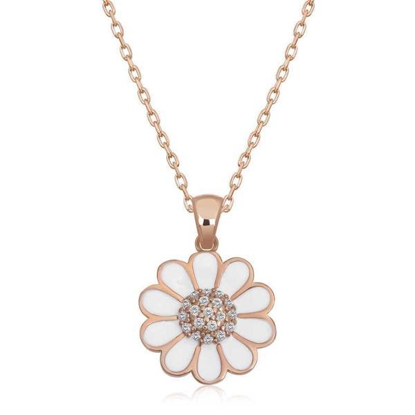Supertrend Gümüş Rose Papatya Kadın Kolye - Image 1