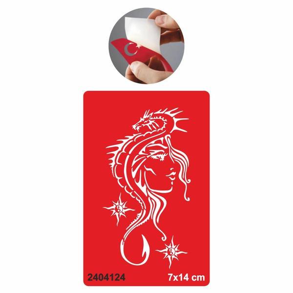 Kadın Ve Dragon Tattoo Geçici Dövme Şablonları Kına Kalıpları - Image 1