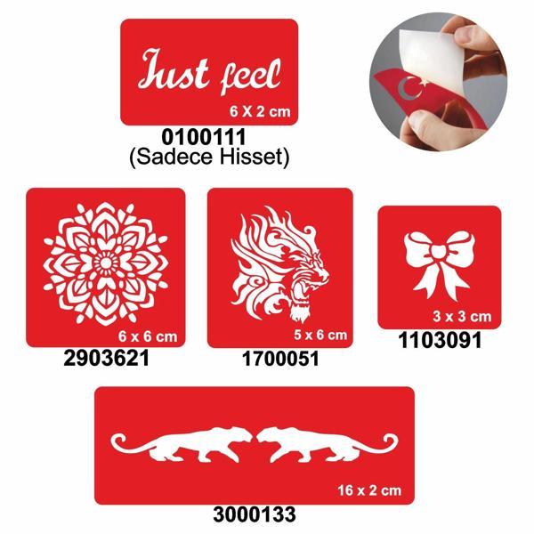 Sadece Hisset 5'li Set Geçici Dövme Kına Şablonu - Image 1