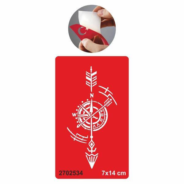 Şans Getiren Pusula Tattoo Geçici Dövme Şablonları Kına Kalıpları - Image 1