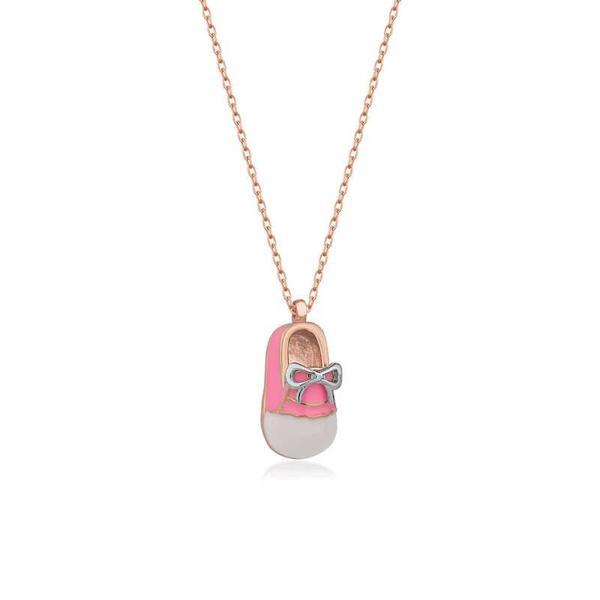 Supertrend Gümüş Rose Kız Çocuk Pabuç Kadın Kolye - Image 1