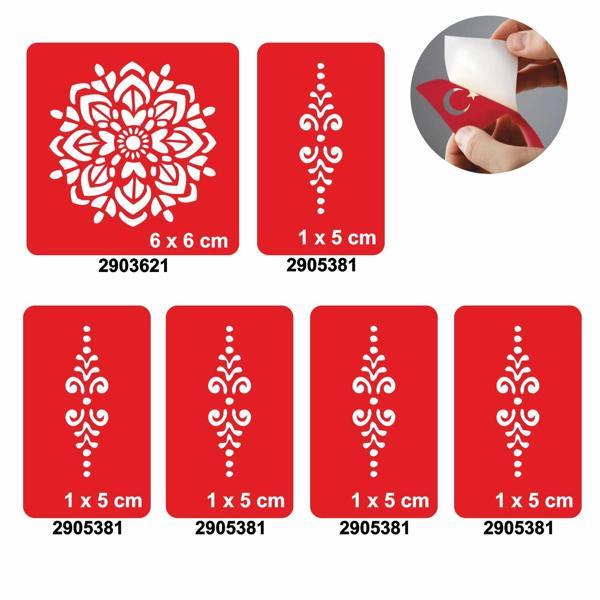 Mandala 5'li Set Geçici Dövme Kına Şablonu - Image 1