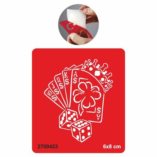 İskambil Zar Kumar  Tattoo Geçici Dövme Şablonları Kına Kalıpları - Image 1