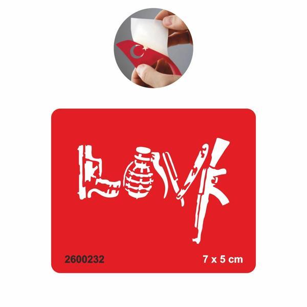 Love Ustura Tabanca Silah  Tattoo Geçici Dövme Şablonları Kına Kalıpları - Image 1