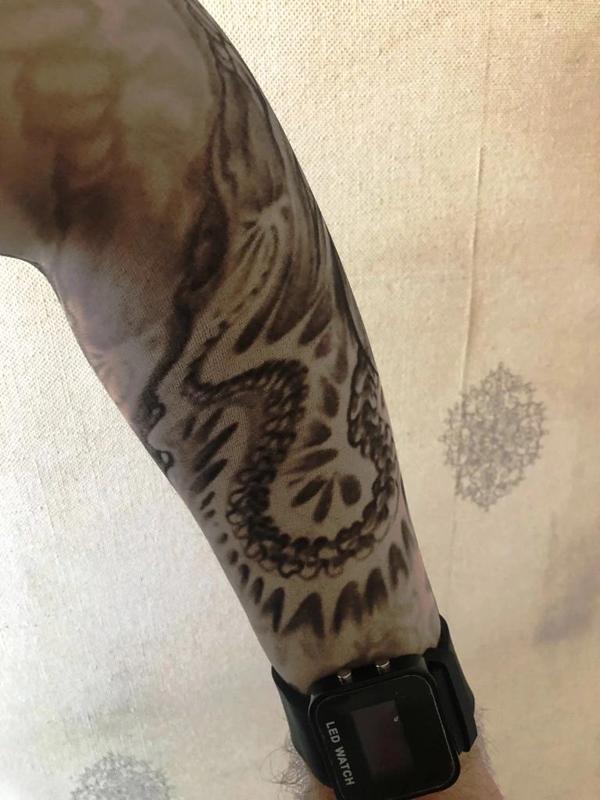 Çift Kol Giyilebilir Dövme Sarmal Desenler Tattoo Sleeve - Image 1