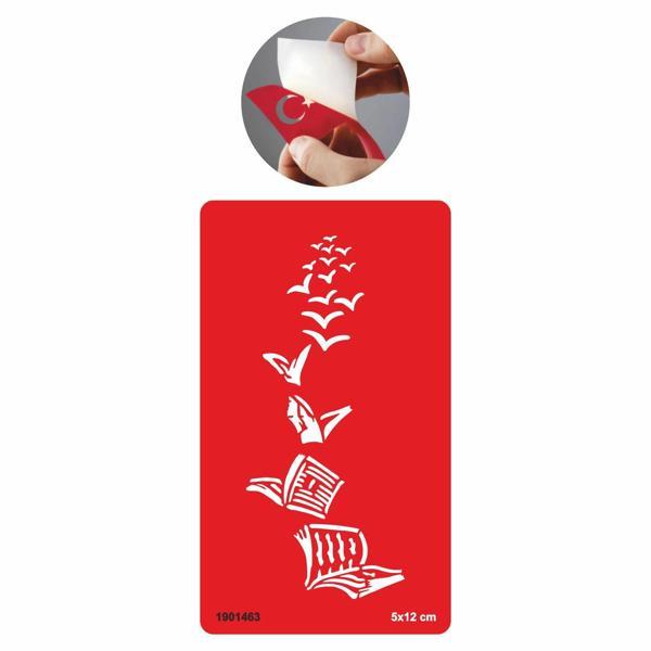 Kuşlar ve Kitaplar  Tattoo Geçici Dövme Şablonları Kına Kalıpları - Image 1